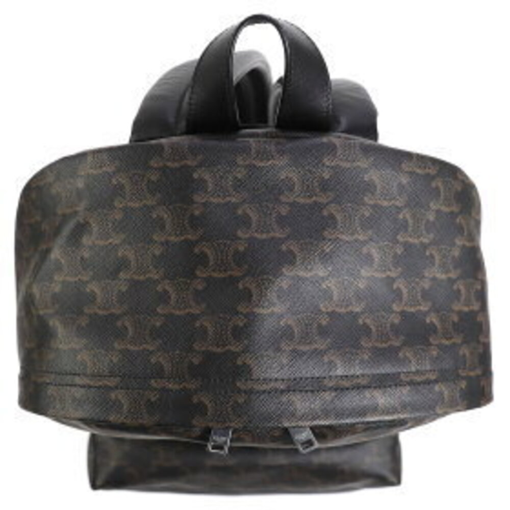 Celine Triomphe canvas calfskin backpack black coated leather - Picture 6 of 7